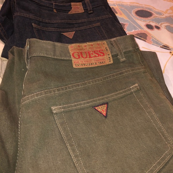 GUESS VINTAGE JEANS 6 PAIRS OF AUTHENTIC WEAR DIFFERENT COLORS - Picture 4 of 7